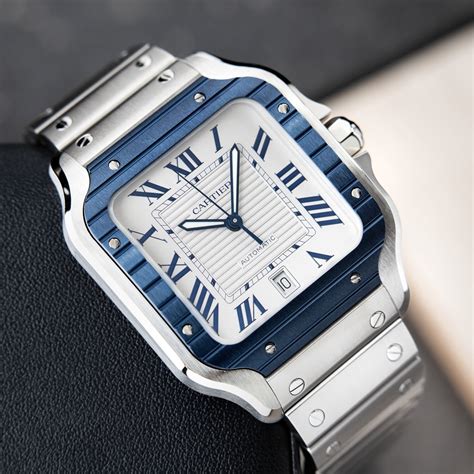 cartier belt men santos|cartier santos blue bezel.